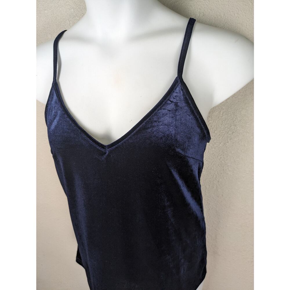 Velvet Tank Top Women Size Medium Navy Blue Goth Whimsigoth Dark Romance Witchy - Picture 2 of 9